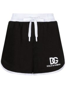 Dolce & Gabbana logo-embroidered drawstring-waistband shorts - Noir