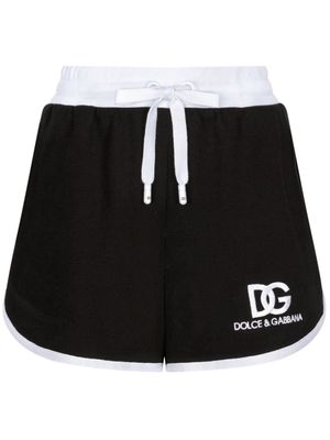Dolce & Gabbana short à logo brodé - Noir