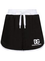 Dolce & Gabbana logo-embroidered drawstring-waistband shorts - Noir - thumbnail