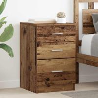Nachtkastje met lade Oud hout 40 x 40 x 63 cm Bewerkt hout