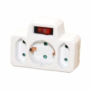 Stopcontactsplitter - 1x - stopcontact adapter met 3 poorten en schakelaar - verdeelstekker