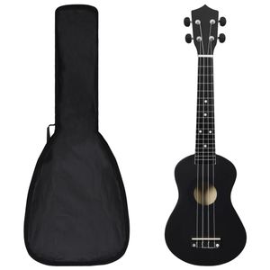 VidaXL Ukuleleset met tas voor kinderen sopraan 23&apos;&apos; zwart