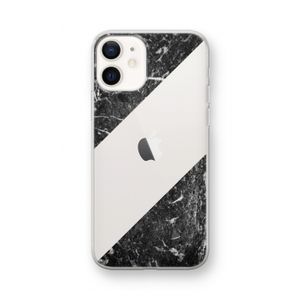 Zwart marmer: iPhone 12 mini Transparant Hoesje