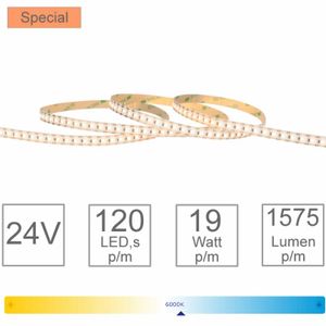 LED strip Mini Cut 6000K 5M 19 W/M 1575 lumen 24V CRI >90 Tronix 127-130