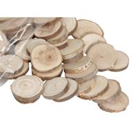 Othmar Decorations Boomschijven - 150x stuks - hout - rond - 3-5 cm - knutselmateriaal