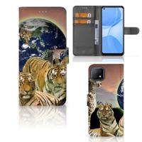 OPPO A73 5G | Telefoonhoesje | Met pasjeshouder | Roofdieren