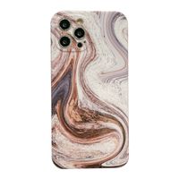 iPhone SE 2020 hoesje - Backcover - Marmer - Marmerprint - TPU - Wit/Bruin