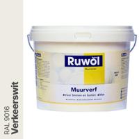 Ruwol Muurverf binnen en buiten Mat Verkeerswit (RAL 9016) 5 liter