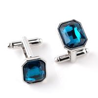 Mode Zirkoon legering plating Franse Manchetknopen nagel mouw vrouwelijke models(Blue)