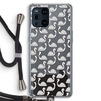 Zwanen: Oppo Find X3 Pro Transparant Hoesje met koord
