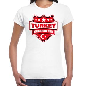 Turkije / Turkey schild supporter t-shirt wit voor dames