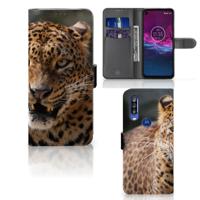 Motorola One Action | Telefoonhoesje | Met pasjeshouder | Luipaard