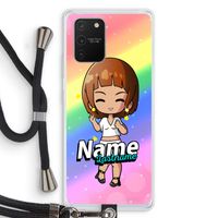 Chibi Maker vrouw: Samsung Galaxy S10 Lite Transparant Hoesje met koord