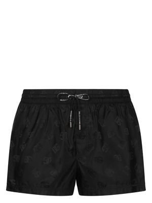 Dolce & Gabbana short de bain à motif monogrammé - Noir