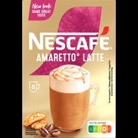 Nescafe Amaretto Latte Oploskoffie 8 x 17,5 g bij Jumbo