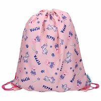 Peppa Pig gymtas/rugzak/rugtas voor kinderen - roze/blauw- polyester - 44 x 37 cm - thumbnail