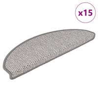 VidaXL Trapmatten zelfklevend 15 st sisal-look 65x21x4 cm platinakleur