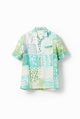 Korte mouwen shirt met aquarelprint. - WHITE - L
