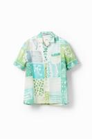 Korte mouwen shirt met aquarelprint. - WHITE - XXL