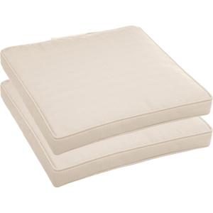 2x hesperide stoelkussens - voor binnen/ buiten - beige - 40x40x4 cm