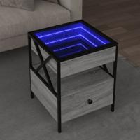 Salontafel met Infinity LED 40x40x51 cm grijs sonoma eikenkleur