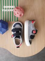 Gestreepte baby kratten blauw, gestreept