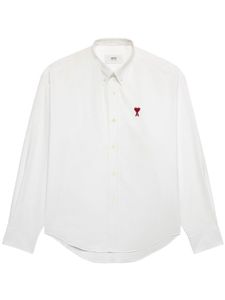 AMI Paris chemise en popeline à logo brodé - Blanc