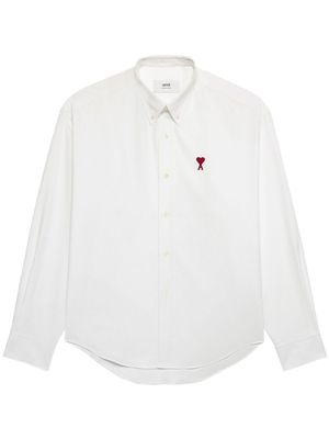 AMI Paris chemise en popeline à logo brodé - Blanc