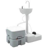 Camping Toilet Set 2 pcs Grijs 50,5 x 33 x 103 cm