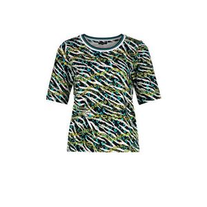 Claudia Sträter top met all over print limegroen/blauw/wit Claudia Sträter top met all over print limegroen/blauw/wit