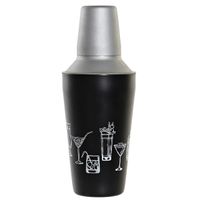 Cocktailshaker zwart 500 ml RVS