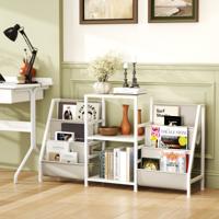Platenstandaard met Vinylrek & 3 Planken & 6 Opbergzakken Platenstandaard Wit