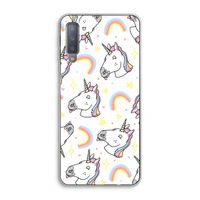 Rainbow Unicorn: Samsung Galaxy A7 (2018) Transparant Hoesje