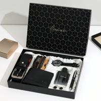 Bon&Bon Zakelijke Heren Geschenkset - Horloge, Parfum & Riem - Zwart