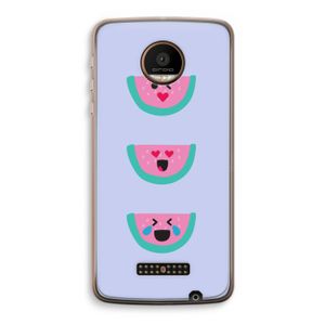 Smiley watermeloen: Motorola Moto Z Force Transparant Hoesje
