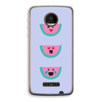 Smiley watermeloen: Motorola Moto Z Force Transparant Hoesje