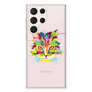 Samsung Galaxy S23 Ultra Telefoonhoesje met Naam Cat Color