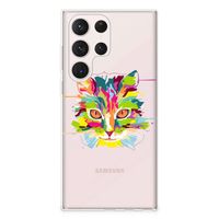 Samsung Galaxy S23 Ultra Telefoonhoesje met Naam Cat Color - thumbnail