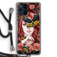 Lady Moth: Oppo Find X3 Transparant Hoesje met koord