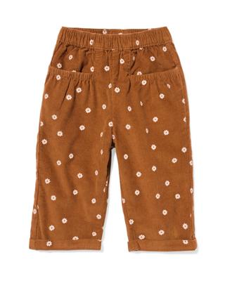 HEMA Babybroek Corduroy Bloemen Bruin (bruin)