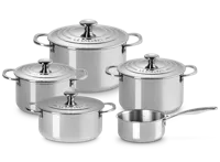 Le Creuset Pannenset Signature - RVS - Inductie - 4 kookpannen + steelpan met 4 deksels - 5 Delig