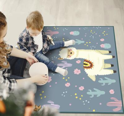 Vinyl vloerkleed dieren Schattige vrolijke lama's Vinyl vloerkleed dieren Schattige vrolijke lama's