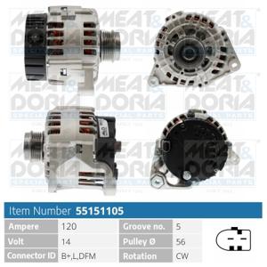 Meat Doria Alternator/Dynamo 55151105