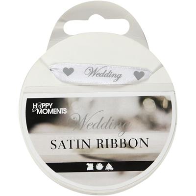 Creativ Company Satijnlint, b: 10 mm, wit, 8 m/ 1 rol