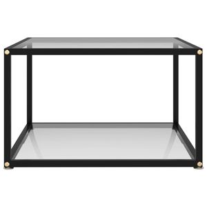 The Living Store Salontafel - Transparant Gehard Glas - 60 x 60 x 35 cm - 2 laags