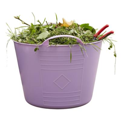 Flexibele kuip / emmer - lila paars - 15 liter - kunststof - 35 x 28 cm - met handvatten