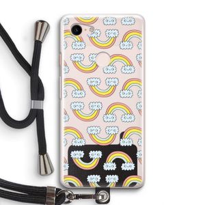 Regenboog: Pixel 3 Transparant Hoesje met koord