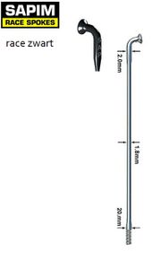 Spaken 14-256 rvs race zwart 14/15 db