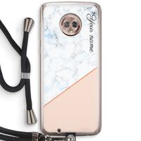 Marmer in stijl: Motorola Moto G6 Transparant Hoesje met koord