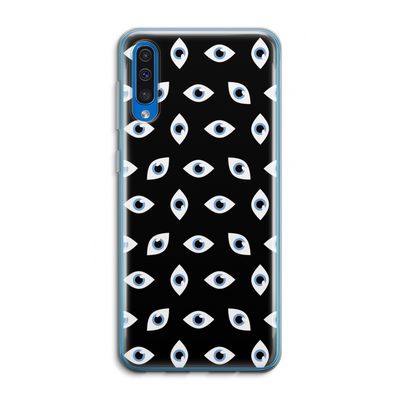 Eyes pattern: Samsung Galaxy A50 Transparant Hoesje